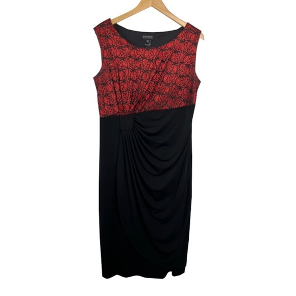 En Focus Woman Black and Red Sleeveless‎ Sheath Dress - Picture 1 of 7